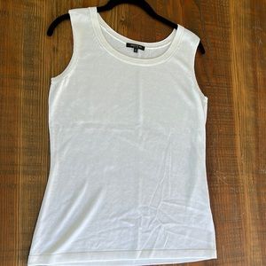 Lafayette 148 knit shell tank top in pure white